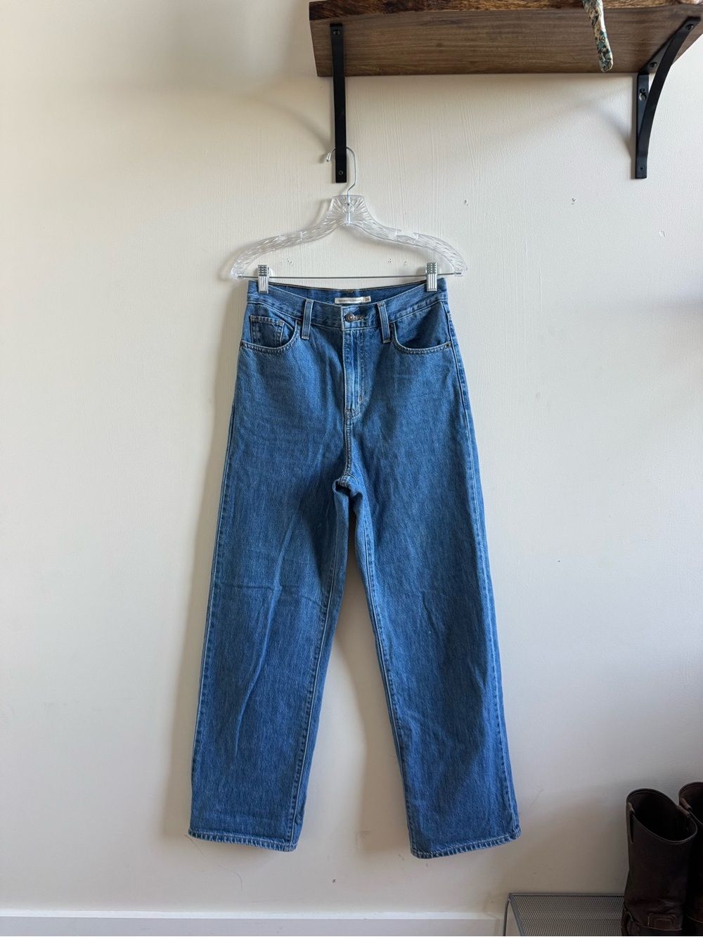 Levi's Blue High-Rise Straight Leg Jeans
